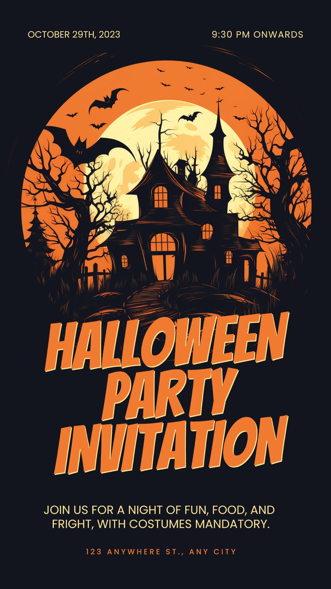 Invitation à la fête d'Halloween Histoire Instagram