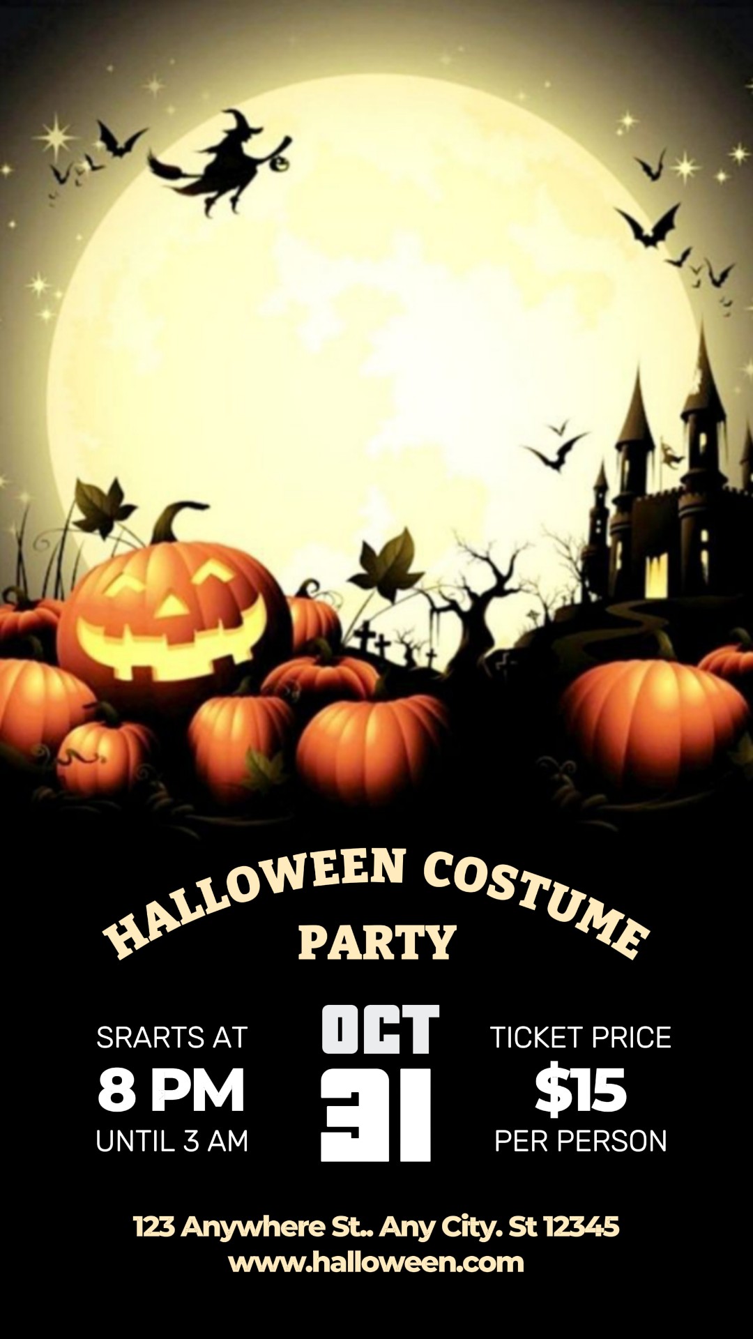 Histoire Instagram de fête personnalisée d'Halloween