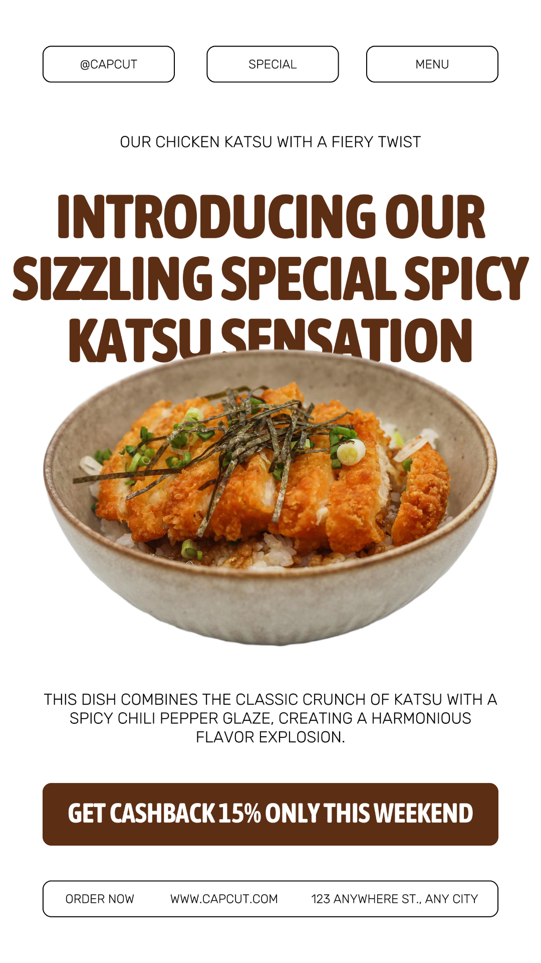 Comida Menu Especial Promoção Tiktok Post