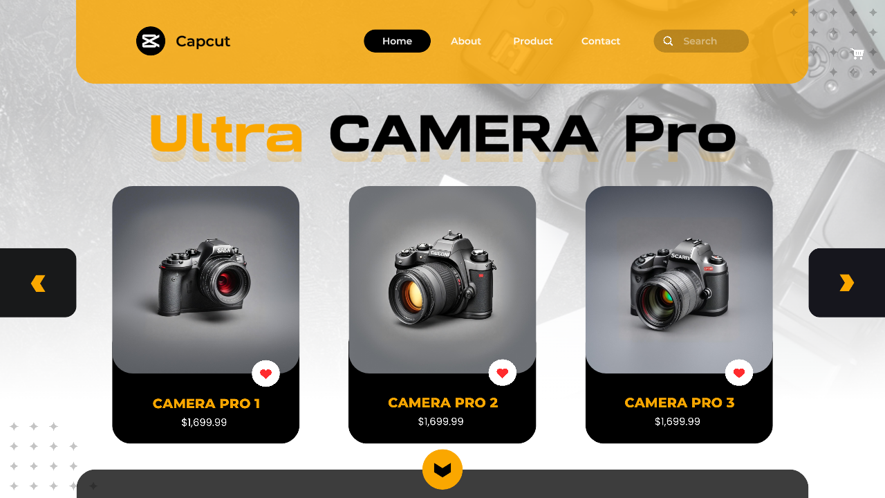 Câmera do site da página de aterrissagem de publicidade eletrônica - Preto Amarelo