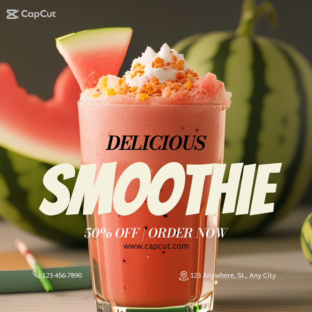 Foods & Beverage -Marketing poster Instagram post Delicious Smoothie
