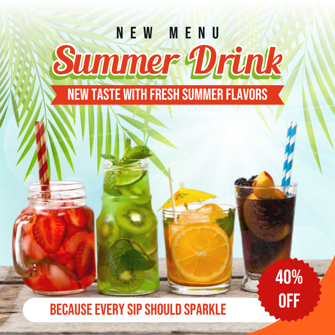 E-Commerce Summer Drinks Product Display