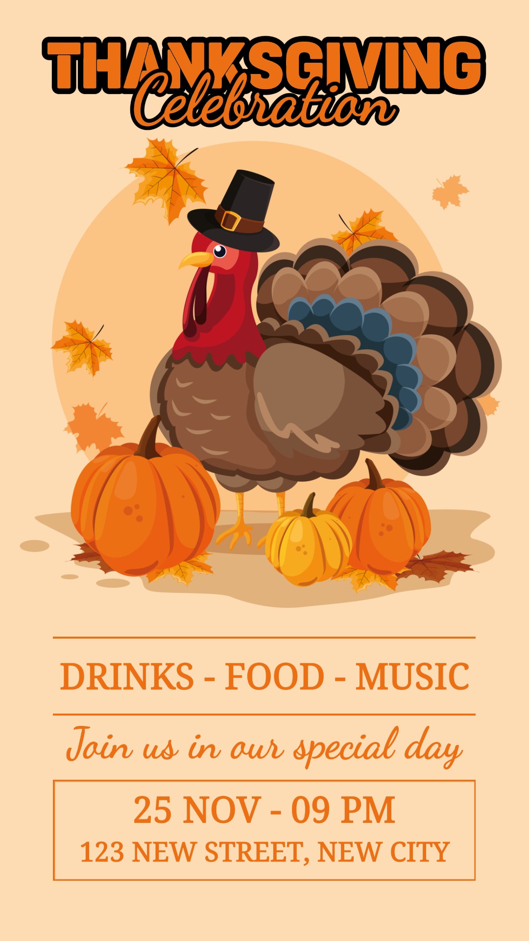 Thanksgiving Celebration Invitation Instagram Story