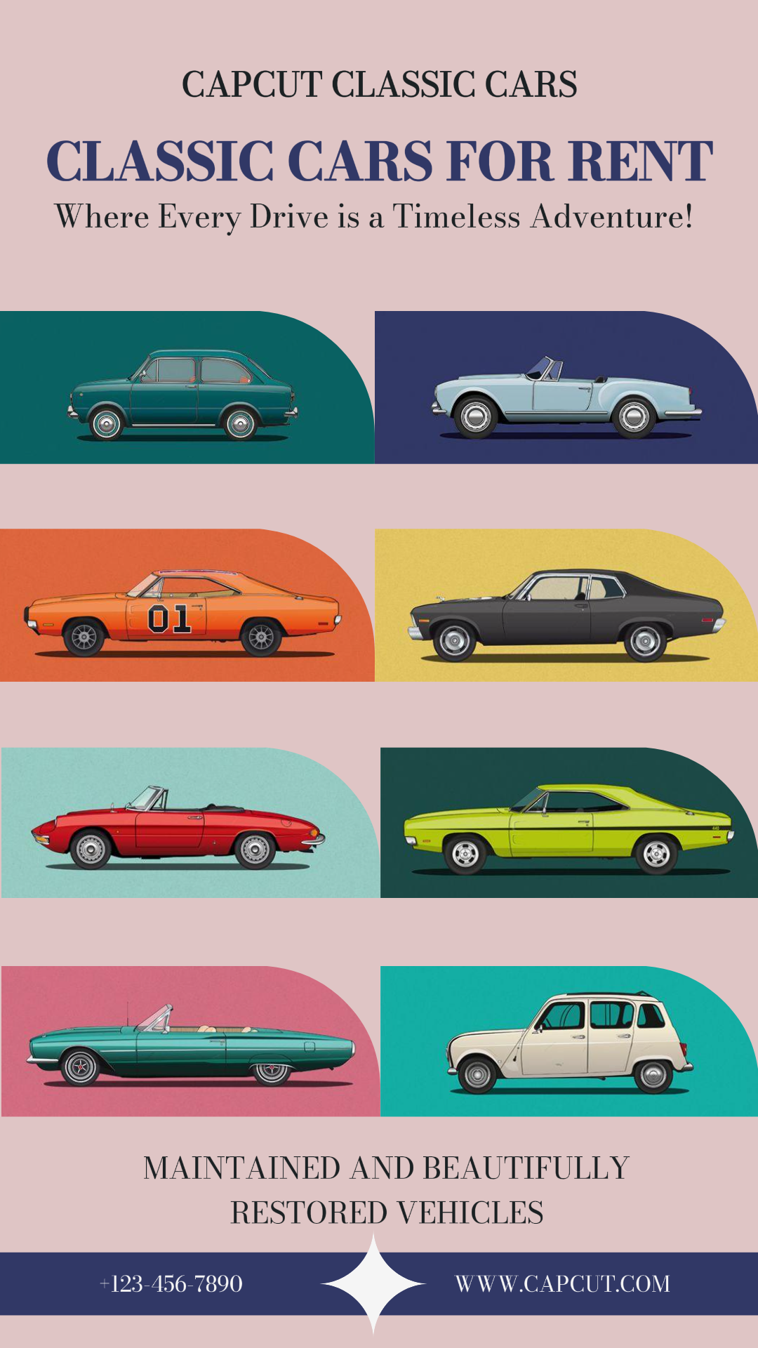 Mobil - Poster Pemasaran - Sewa Mobil Klasik Capcut - Kisah Instagram