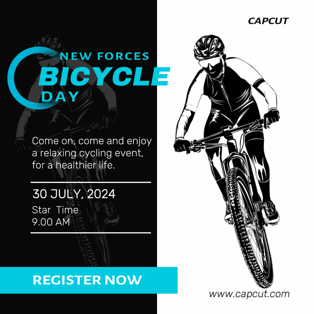 Esportes e jogos marketing cartaz promoção lazer bicicleta instagram post preto branco