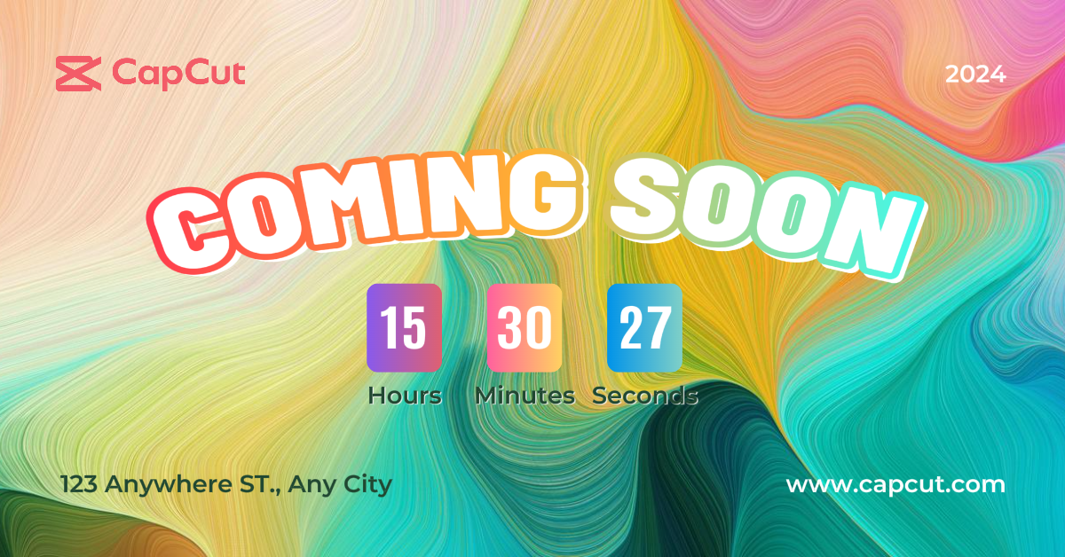 Pôster de marketing de anúncios do Facebook em breve Contagem regressiva Indústria geral Anúncios do Facebook Estilo colorido