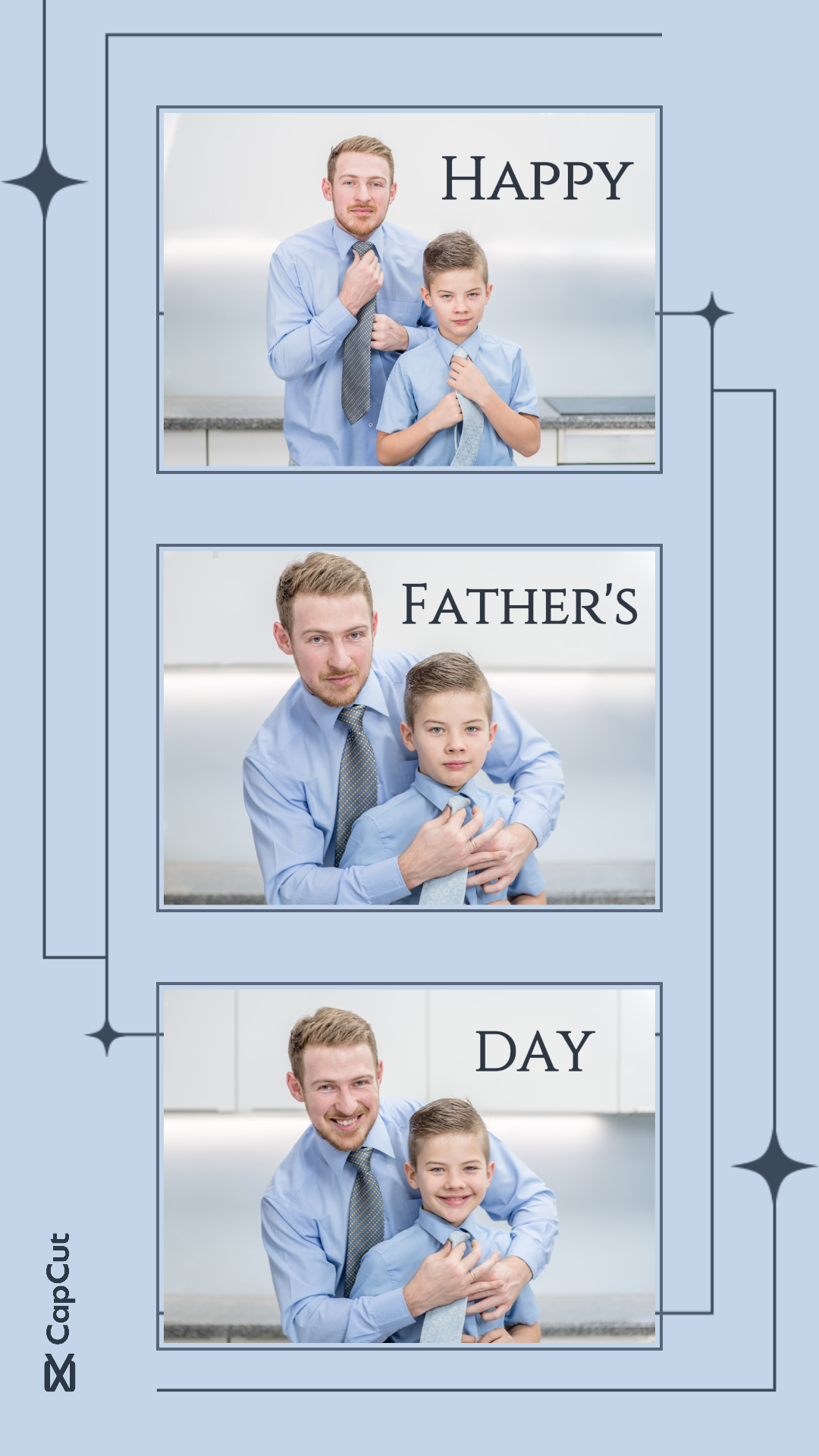 Kreatives Poster zum Vatertag Instagram Story Multi Image Blue Style