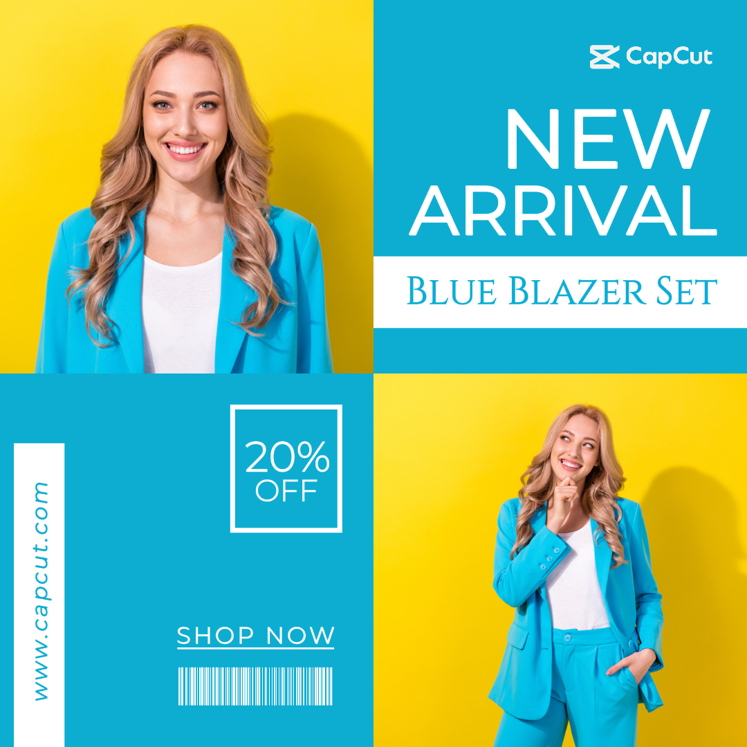 Pôster de marketing de roupas Instagram Post Blue Modern Style 