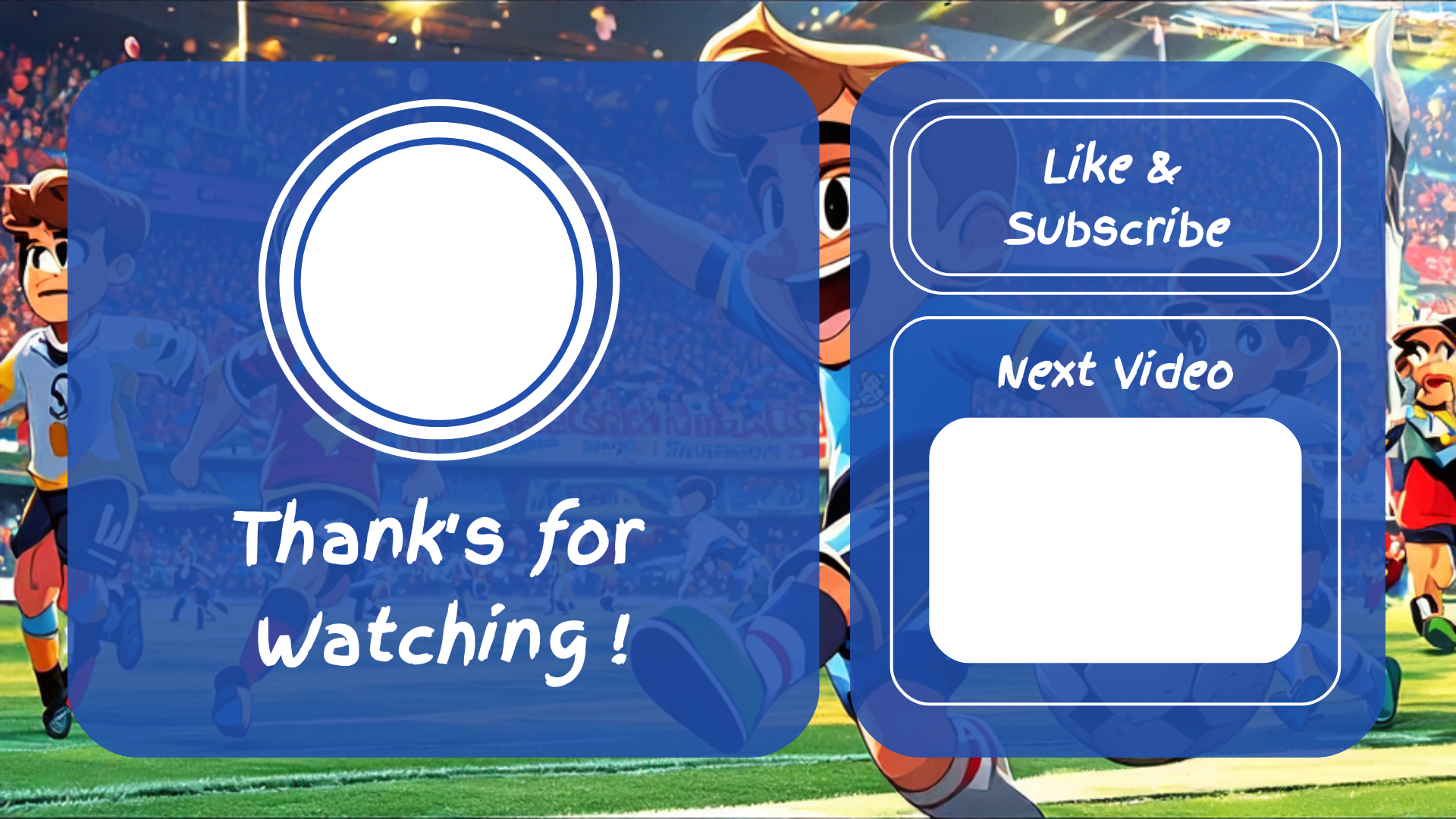 Nicht-Marketing Youtube Endscreen Blau Cartoon