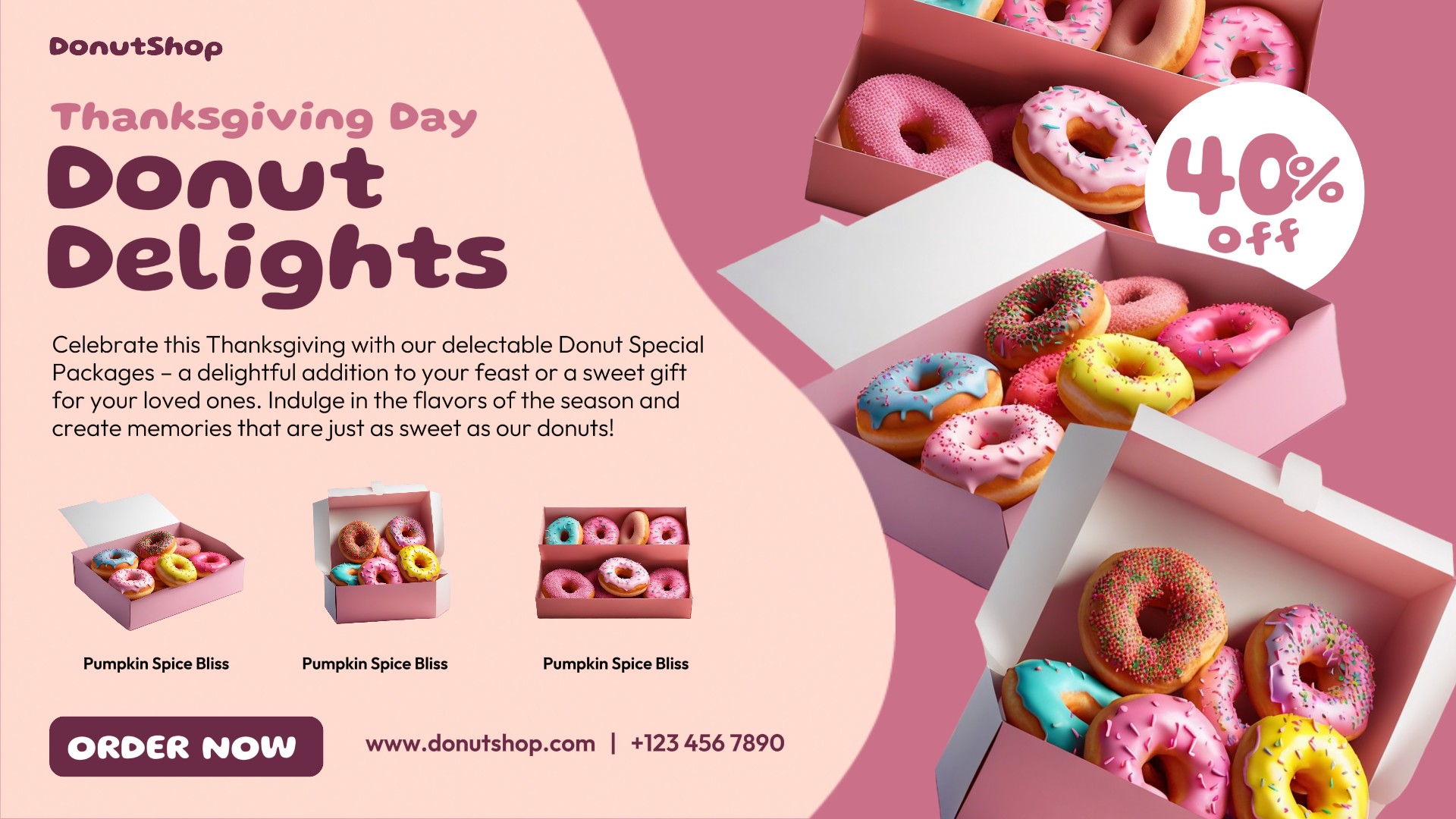 Thanksgiving Day Donut Special Package Promo Ads