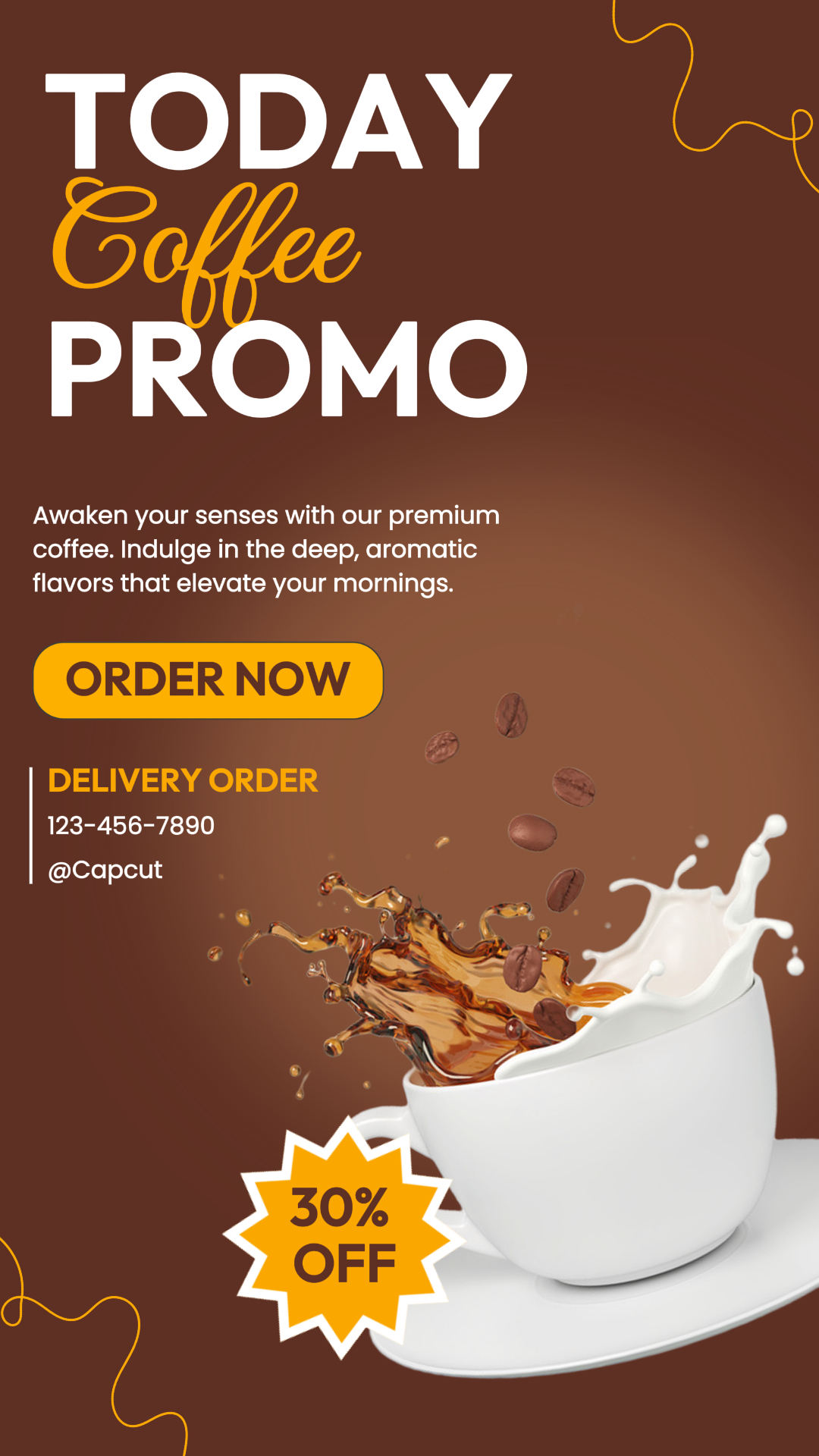 Cerita Instagram Promosi Kopi Sederhana Coklat