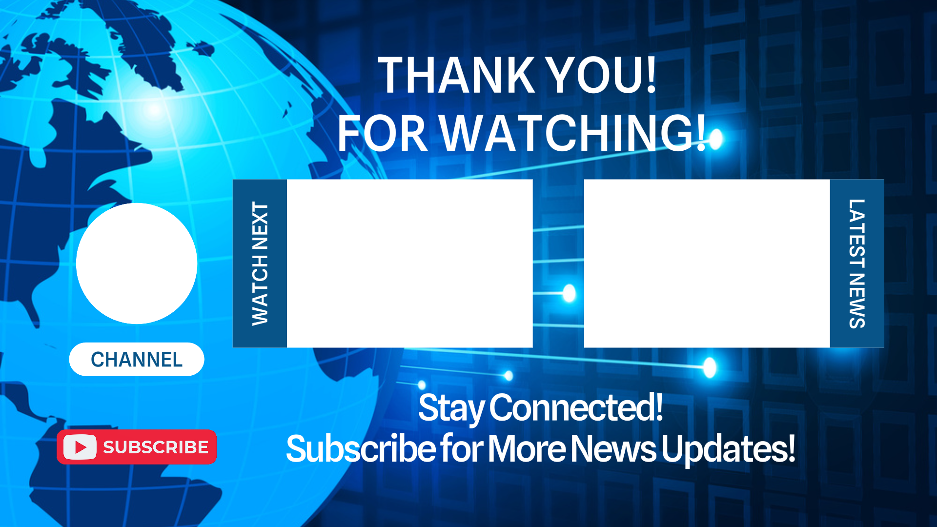 Chaîne d'actualités Youtube Endscreen non marketing