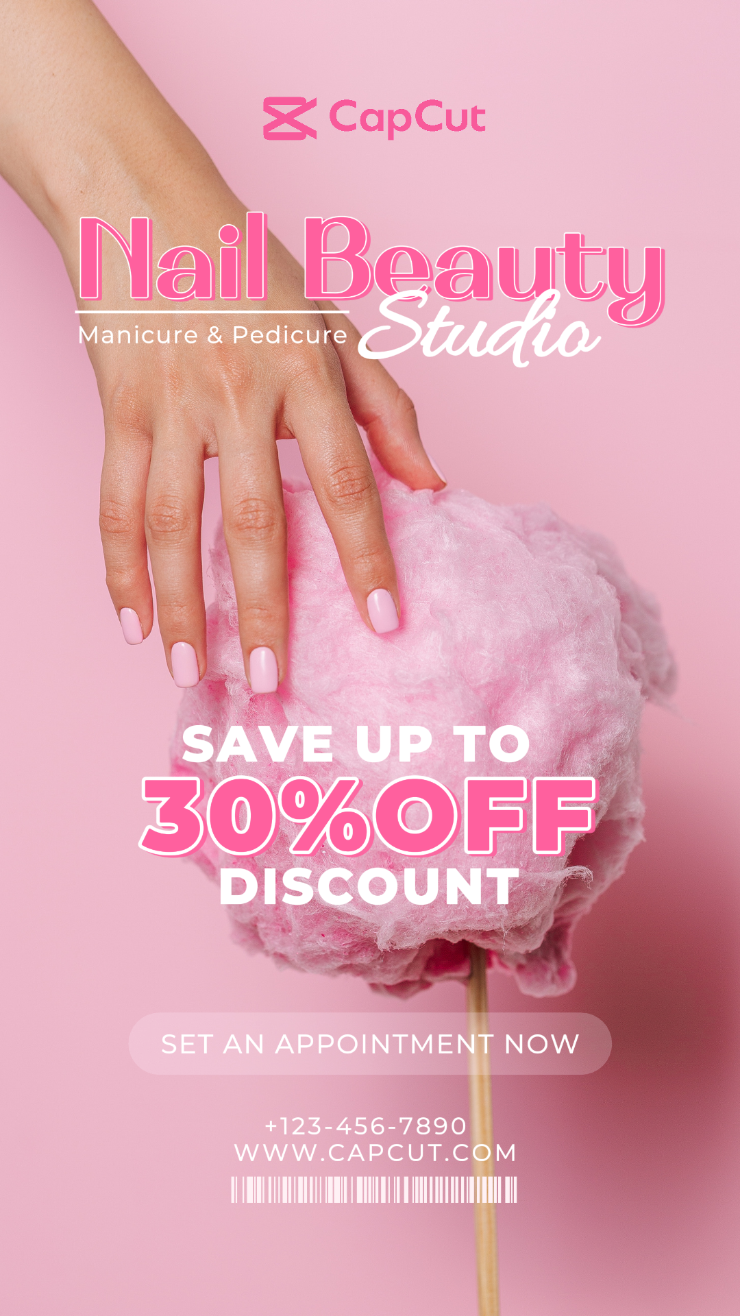 Cartel De Marketing De Cuidado De Belleza Promoción De Historia De Instagram / Descuento De Uñas