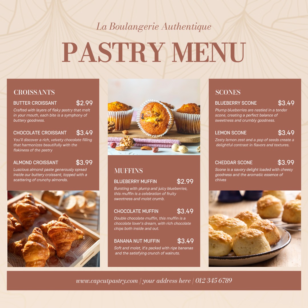 Food Promotion Pastry Menu
