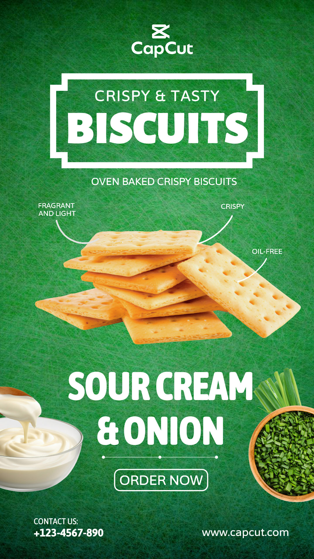 SOUR KRIM BISCUITS-FOOD ADS-MARKETING POSTER-INSTAGRAM CERITA HIJAU