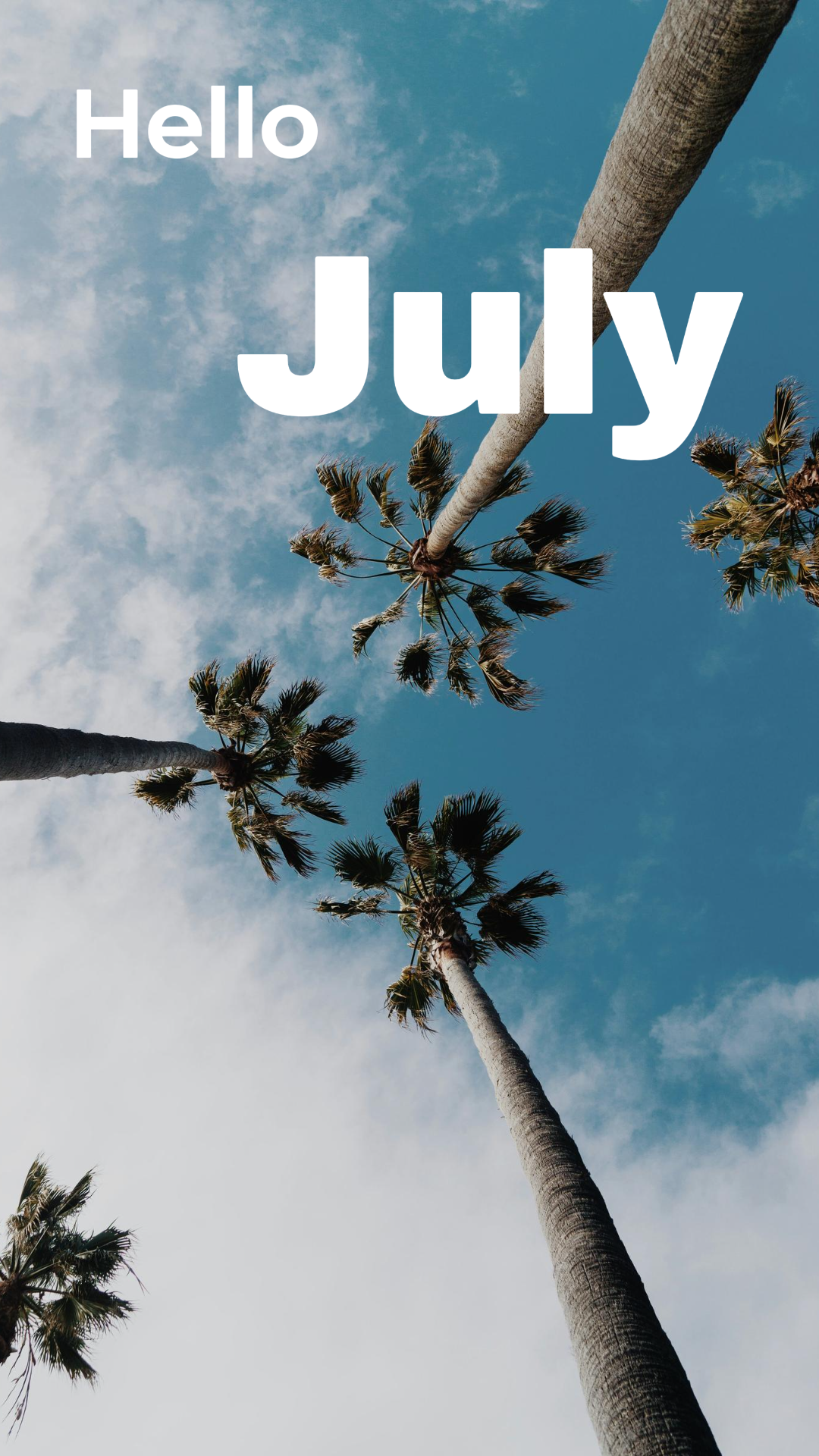 Fondo De Pantalla Póster Creativo Árboles Hola Julio