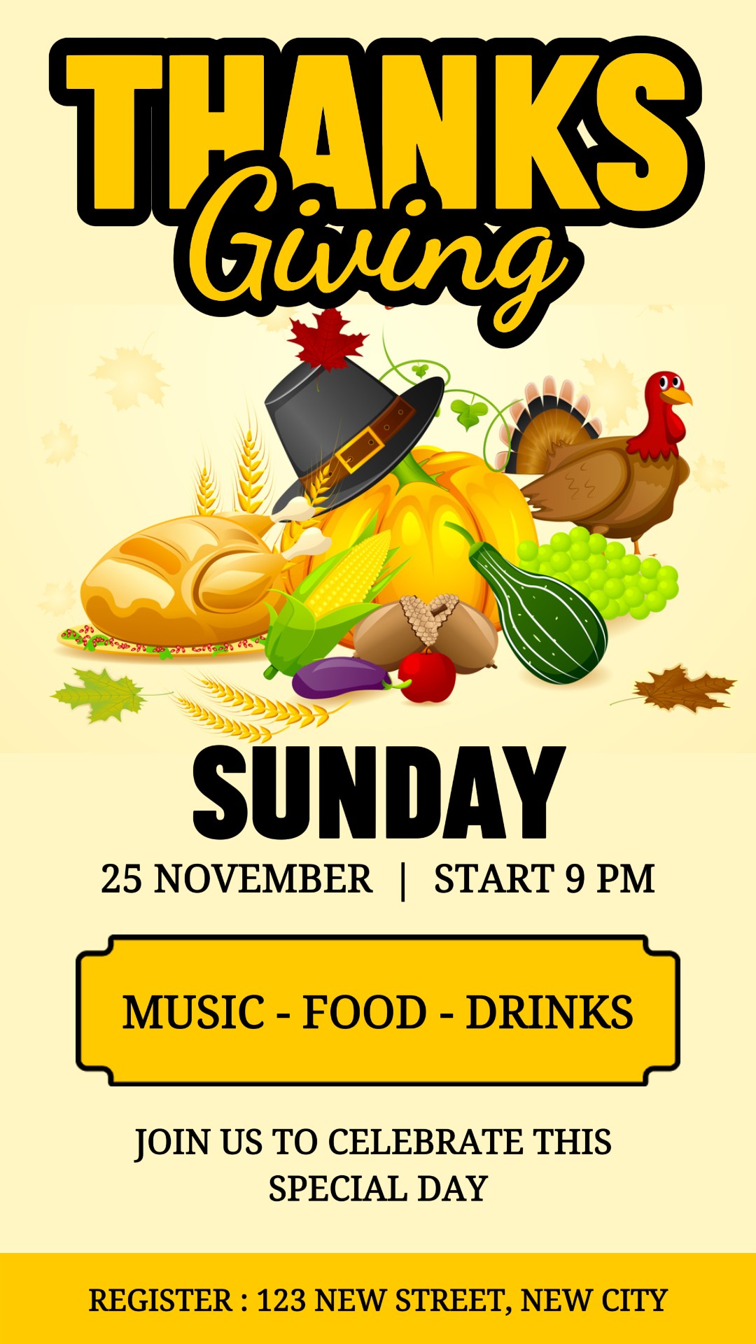 Thanksgiving Celebration Invitation Instagram Story