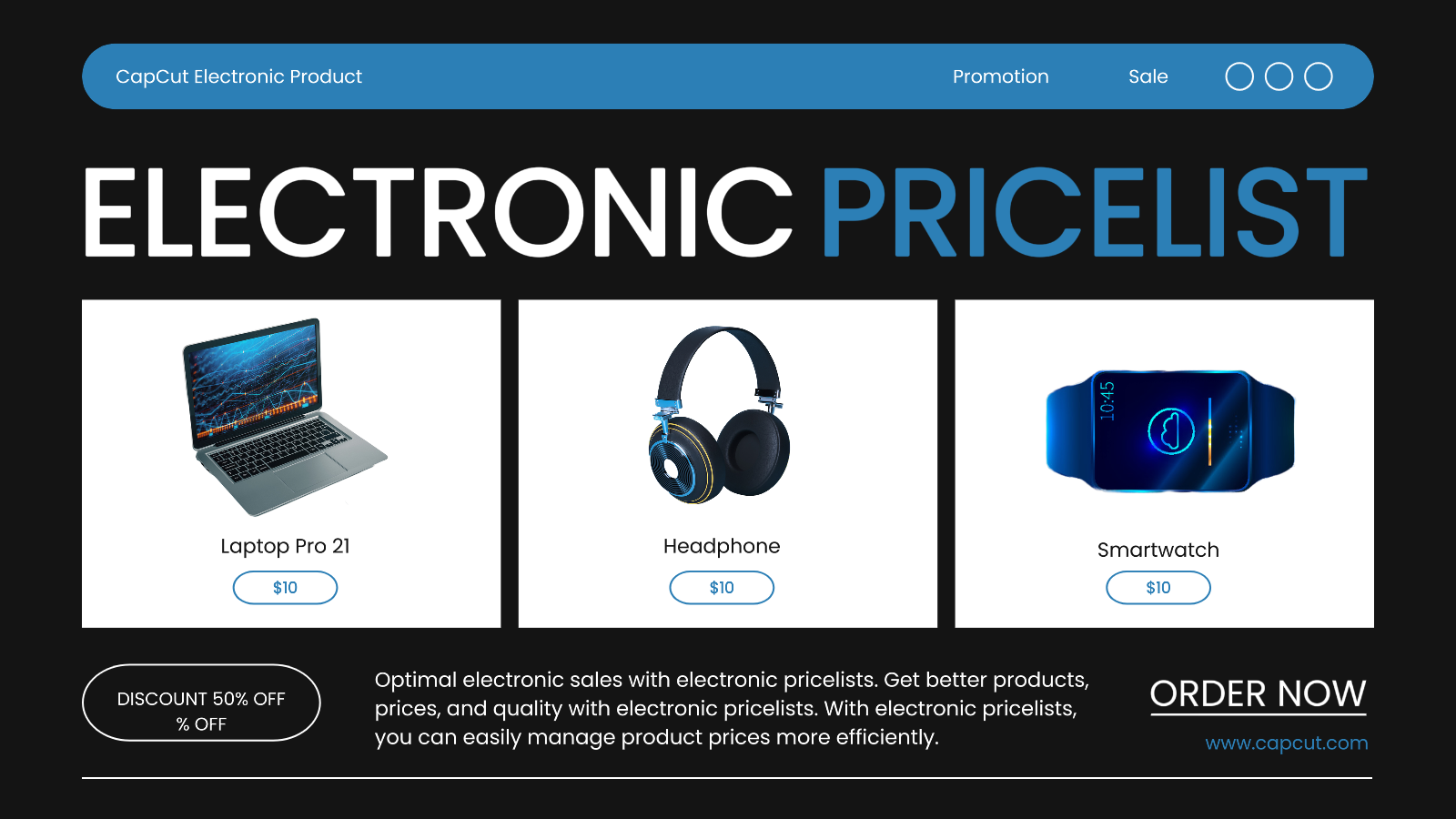 Electronic Product Pricelist Modern Twitter Post