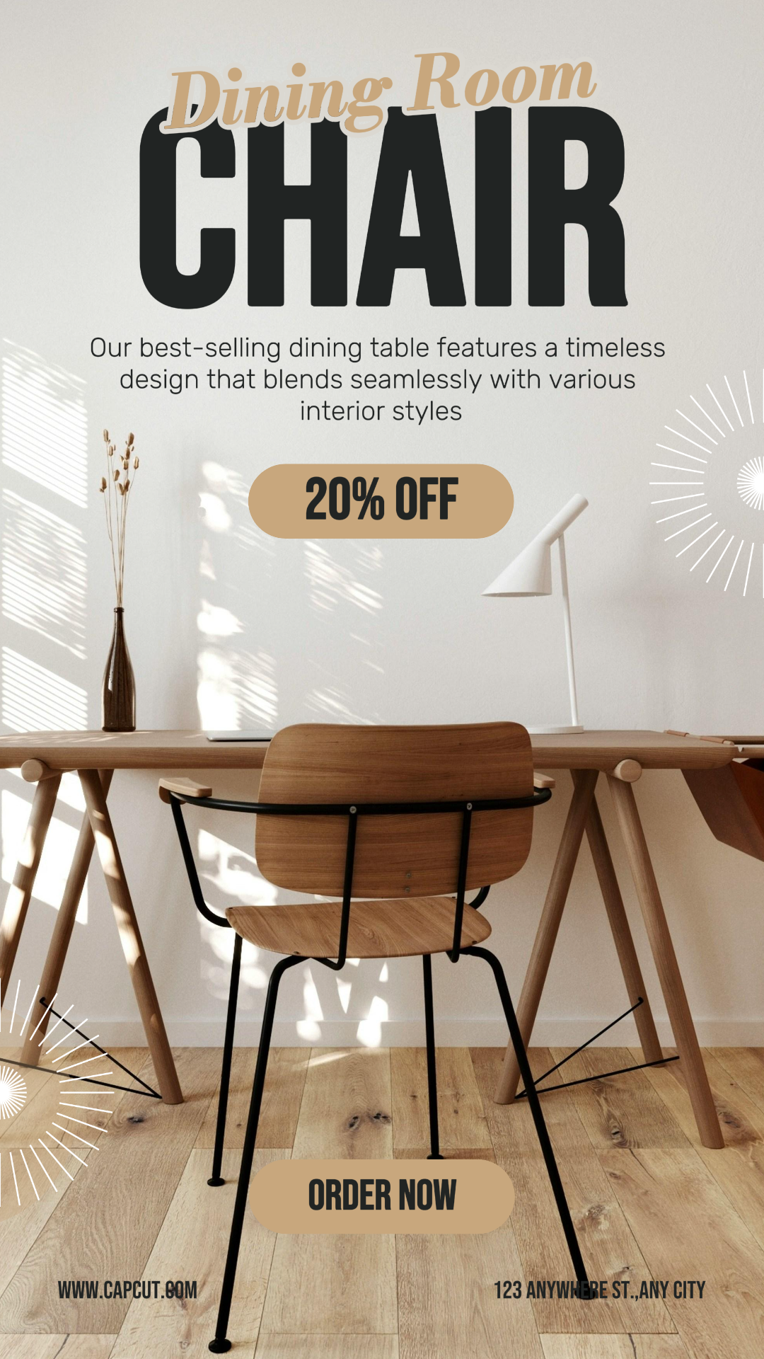 Household Marketing Poster Furniture Dining Room Chair Promotion Instagram Story
