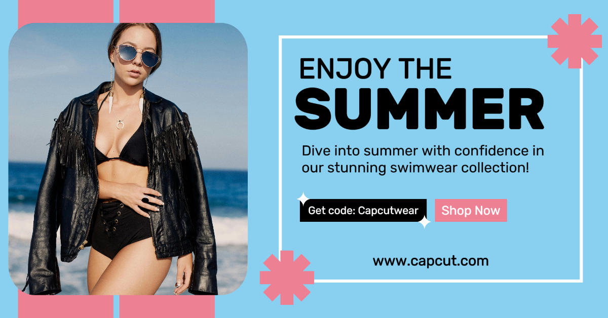 Anuncios de Facebook Cartel de marketing Elegante Traje de baño Negro