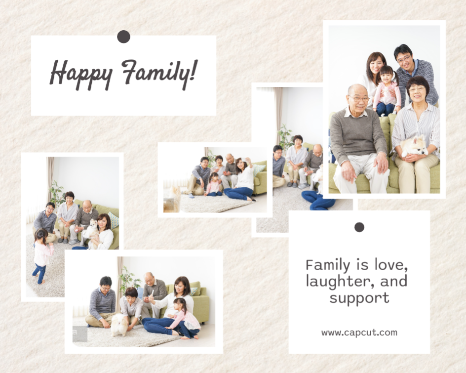 Nicht-Marketing-Familienfoto-Collage