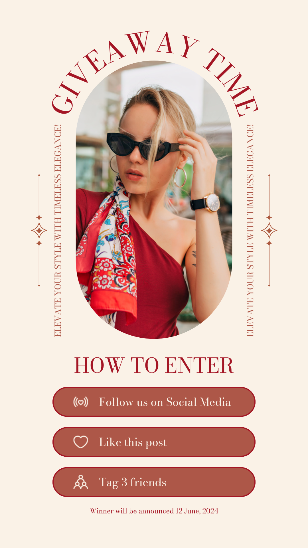 Clothing and Shoes Marketing Poster Fashion Give Away Instagram Story Minimalist Style