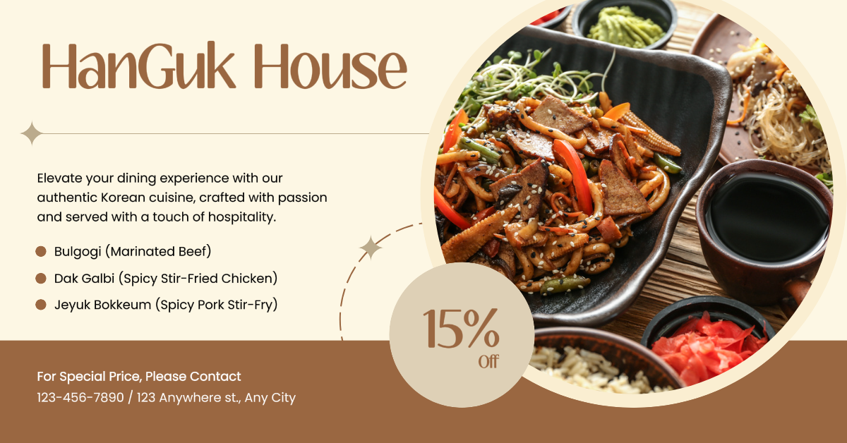Iklan Aplikasi Facebook Diskon Rumah Makanan Korea 