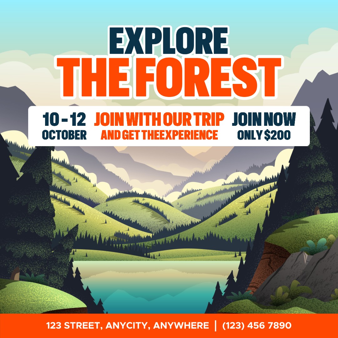 Promoción de eventos de campamento Publicación de Instagram