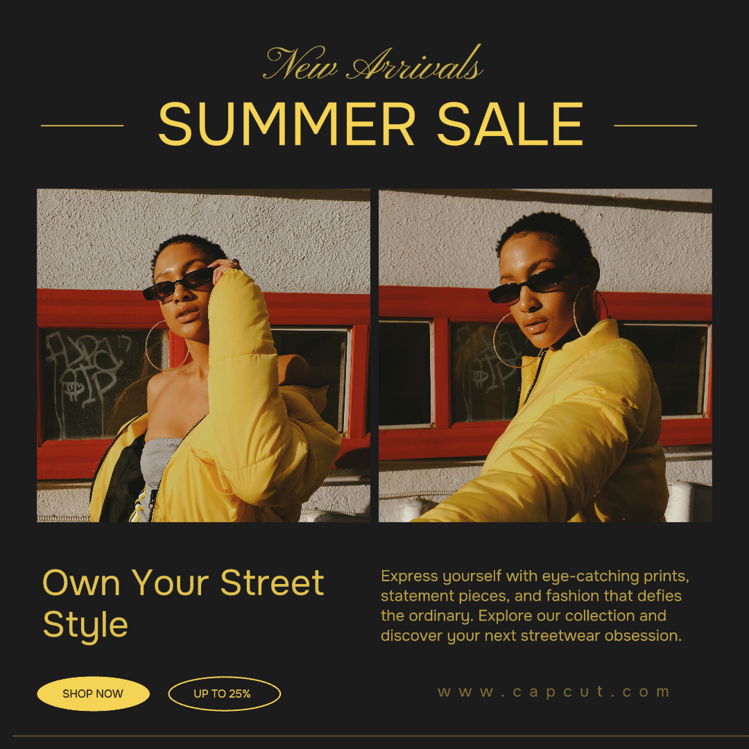 Sommerverkauf Own Your Street Style Modern Schwarz