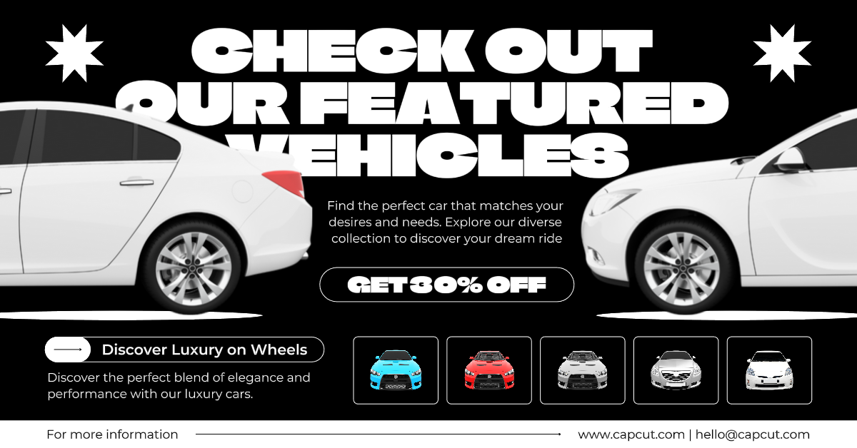 Facebook Ads Marketing Poster Banner Automotive Preto