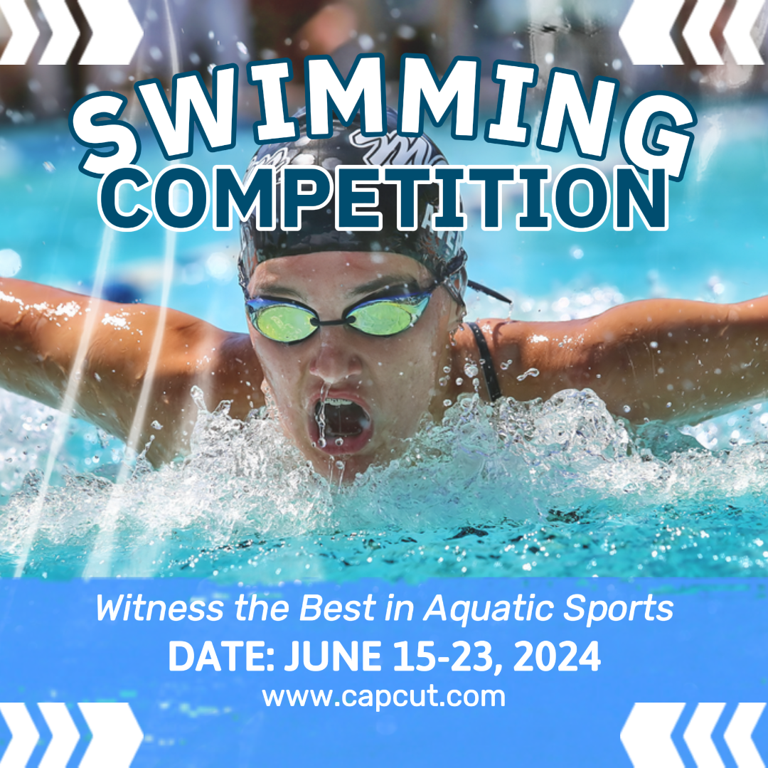 Sports and match Creative poster Swimming Competition Instagram Post Blue