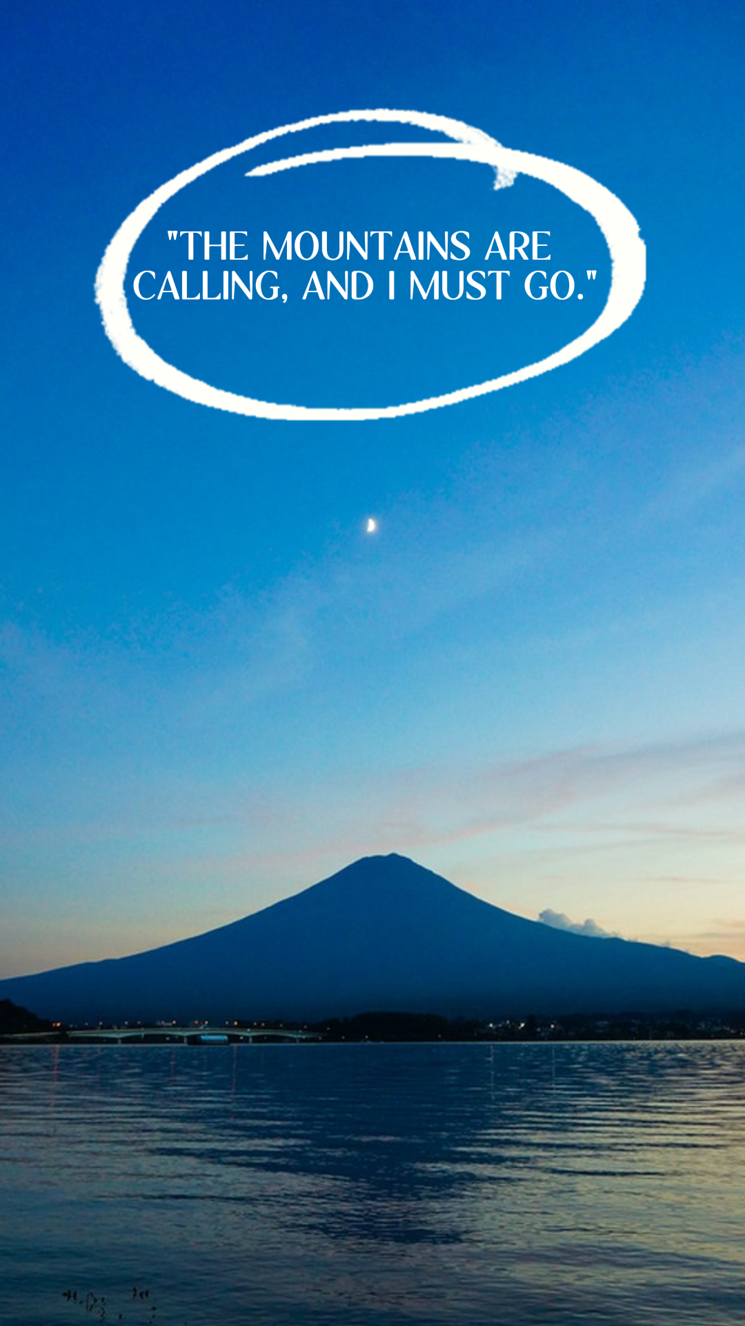 배경화면 크리에이티브 포스터 마운틴 모던 블루 앤 화이트