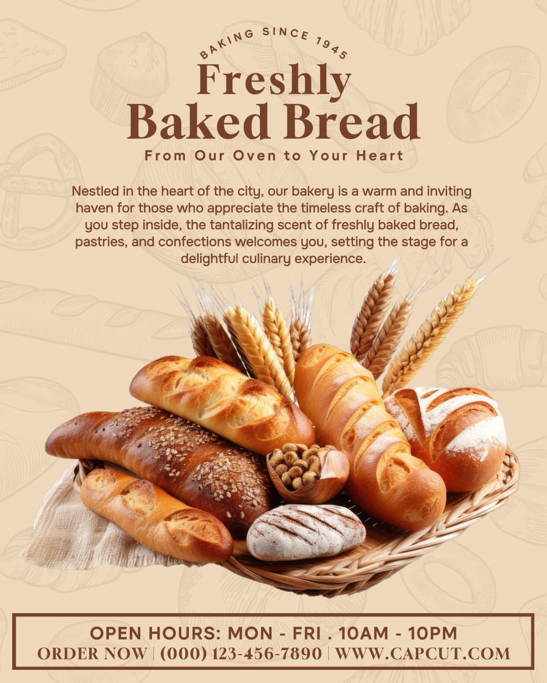 Pão recém-assado post no instagram