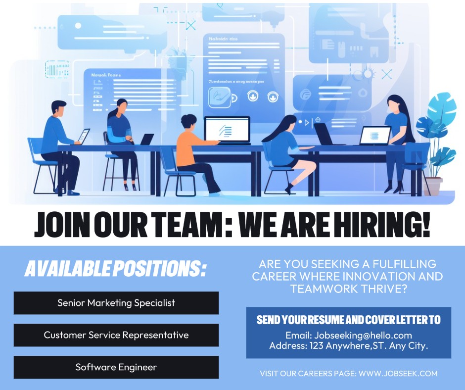 Business Hiring Blue Facebook Post