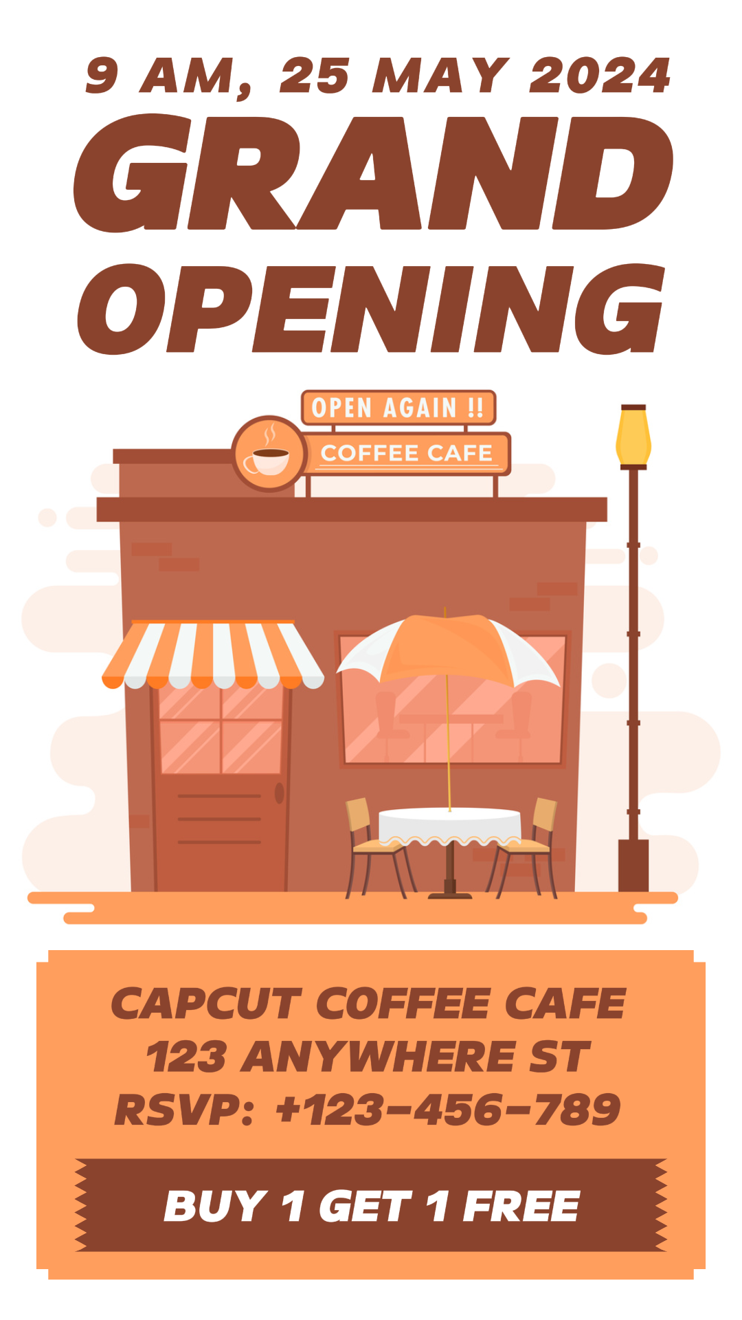 식음료 커피 카페 그랜드 오프닝 초대 템플릿 인스타그램 스토리