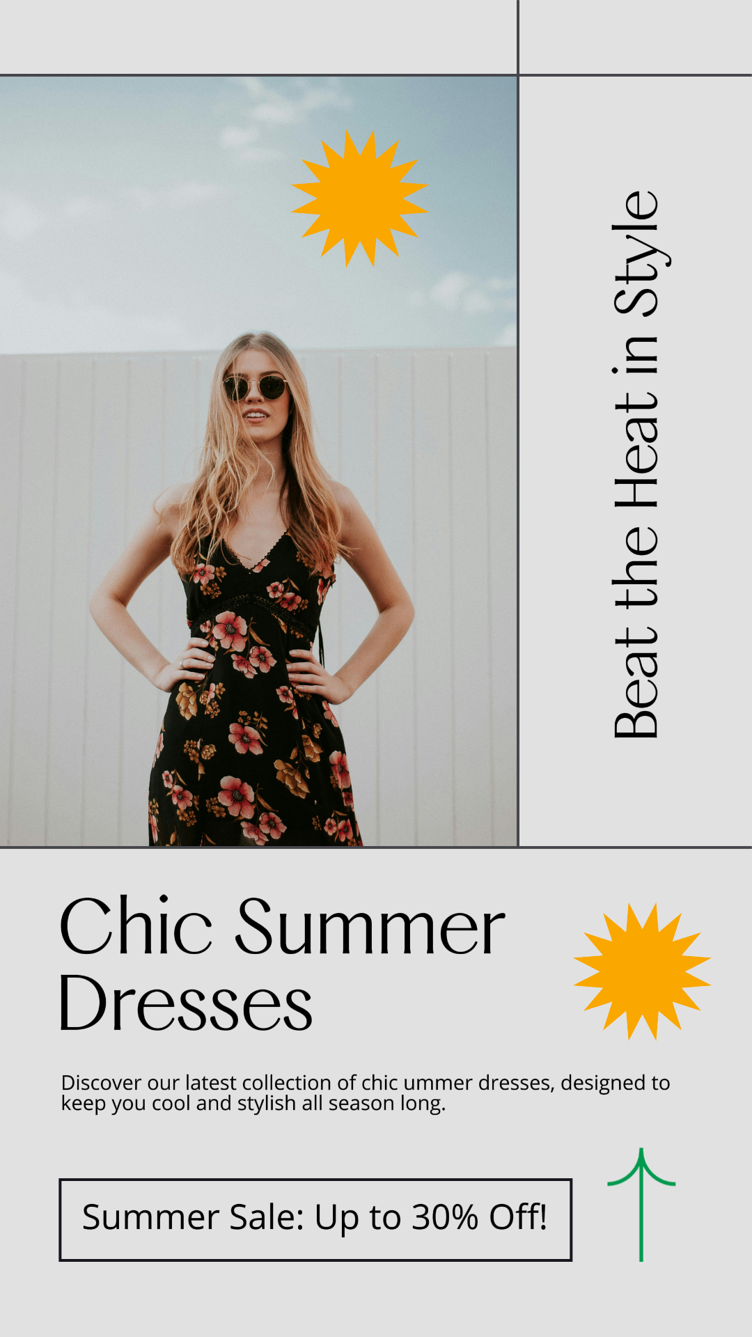 Pôster de marketing de roupas e sapatos história do instagram