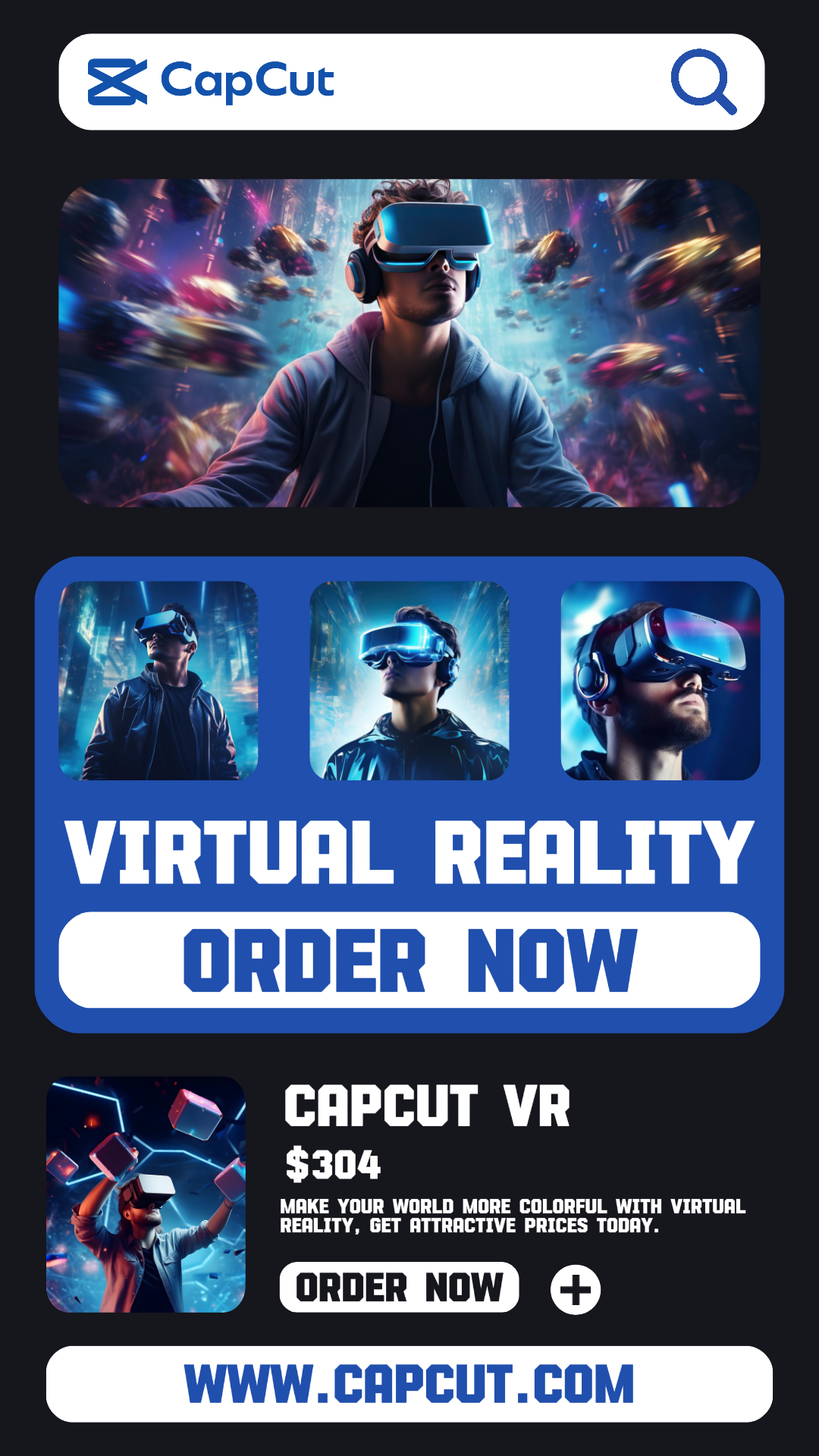 Promotion de réalité virtuelle Style d'interface utilisateur