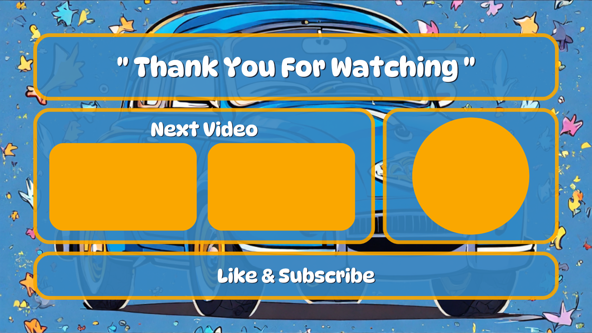 Tanpa pemasaran Youtube Endscreen Kartun Biru