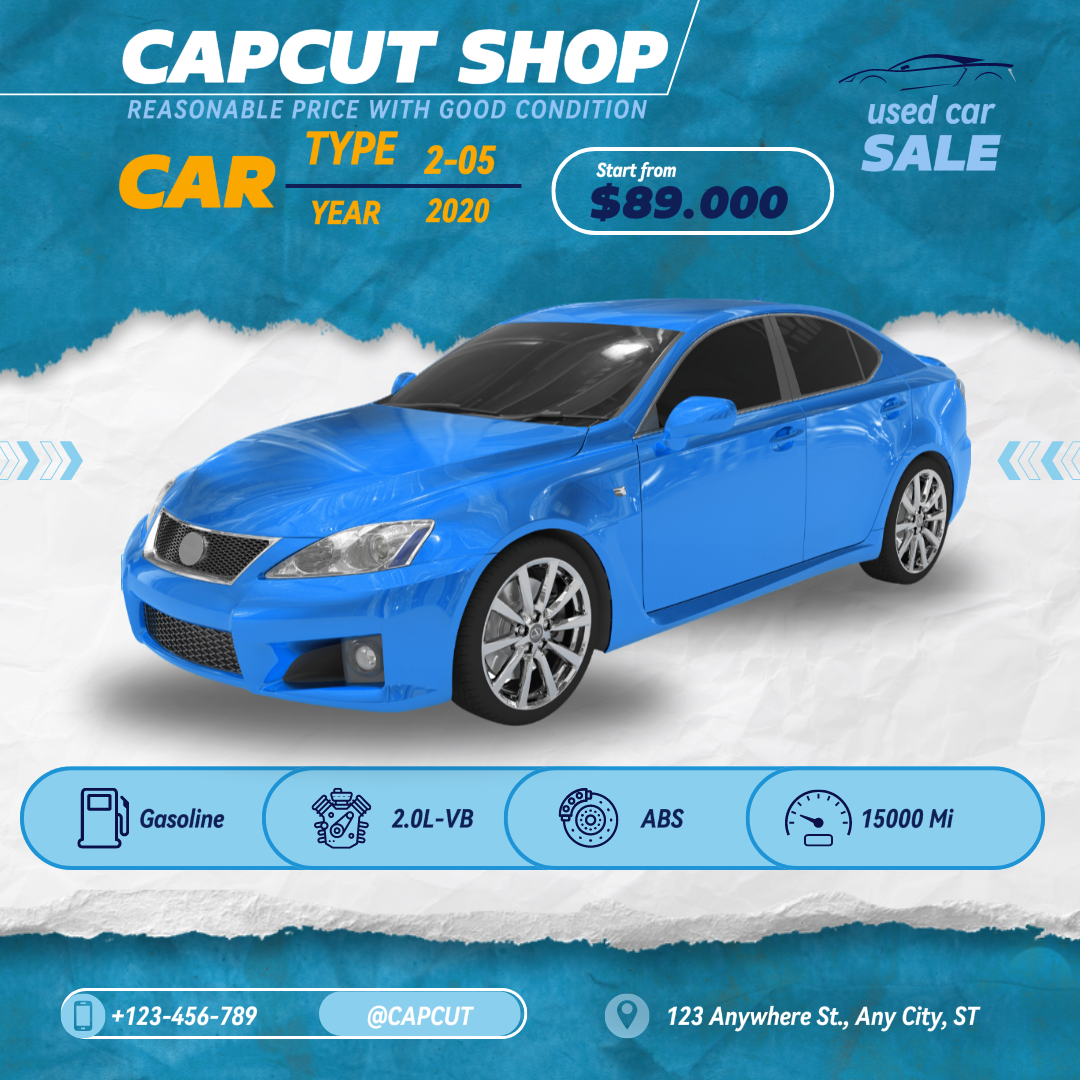 Car Sale Instagram post blue white