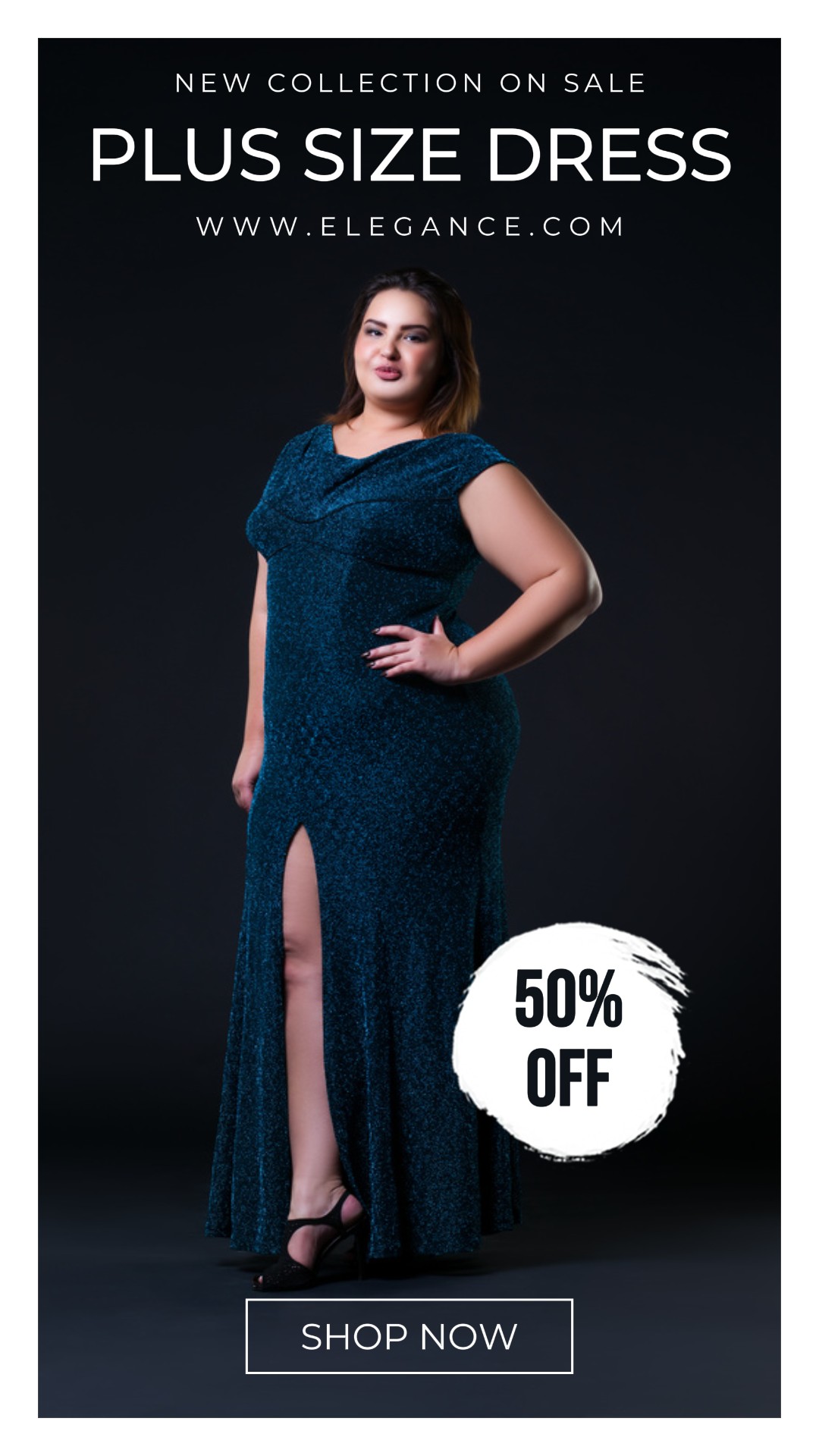 Fashion Women Plus Size Dress Promotions Instagram Story