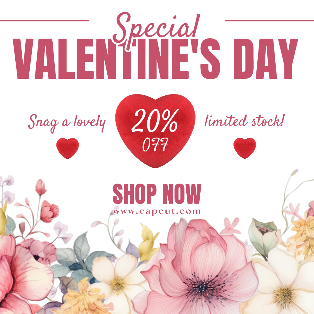 발렌타인 데이 플라워 샵 인스타그램 게시물 핑크 플라워