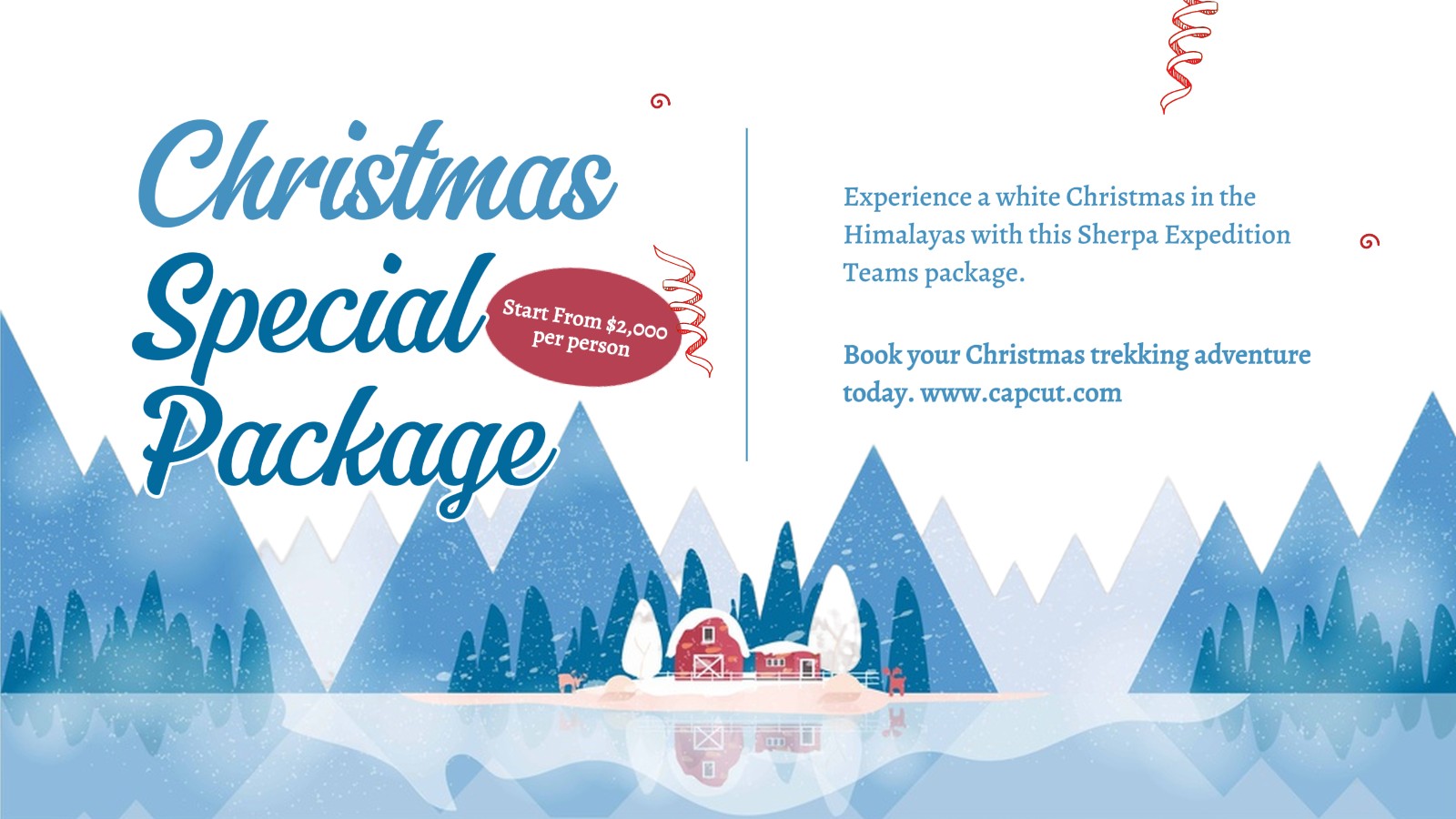 Pacote de férias de Natal de viagem Twitter Post