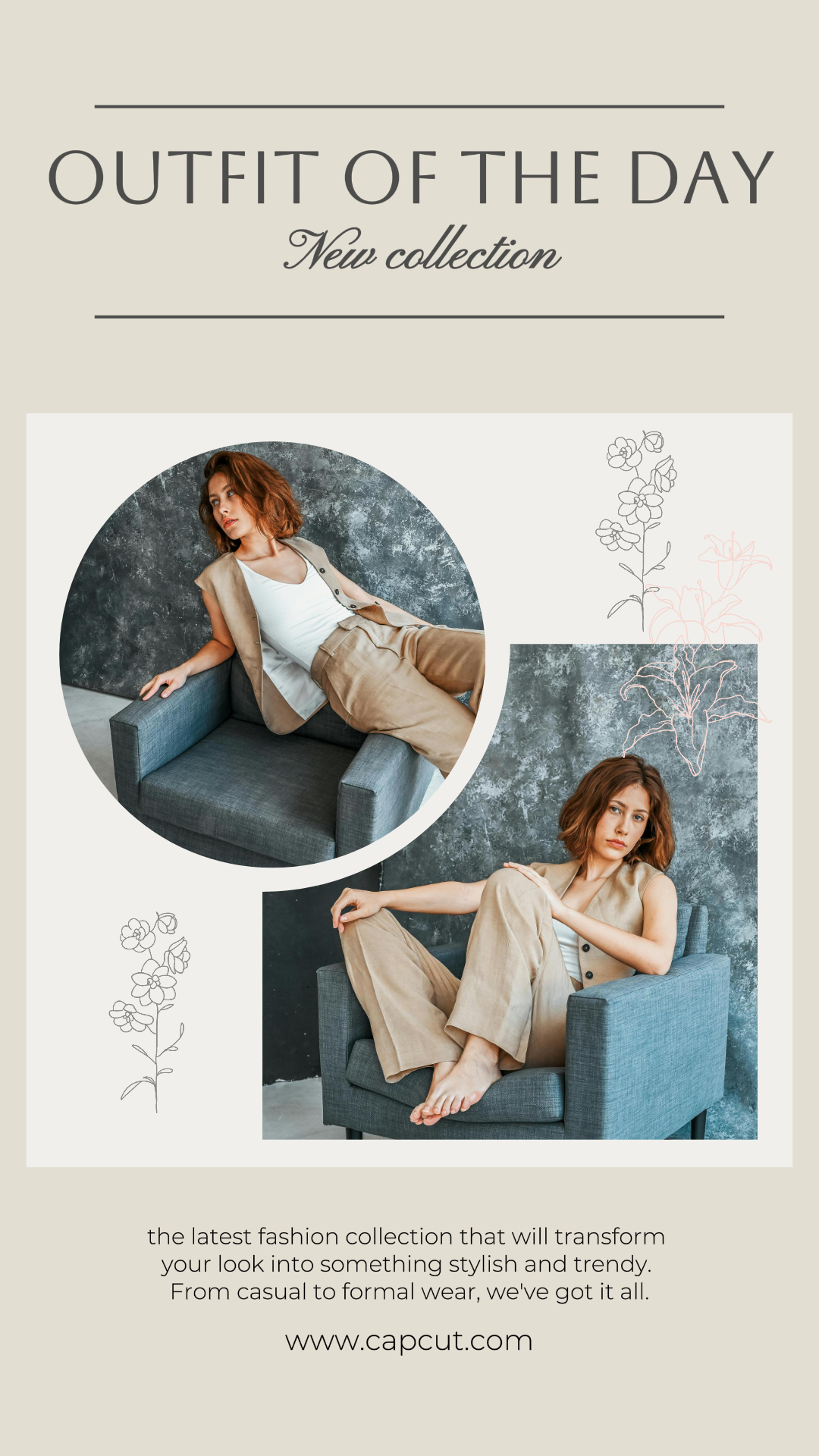 Roupa de colagem minimalista do dia história do instagram