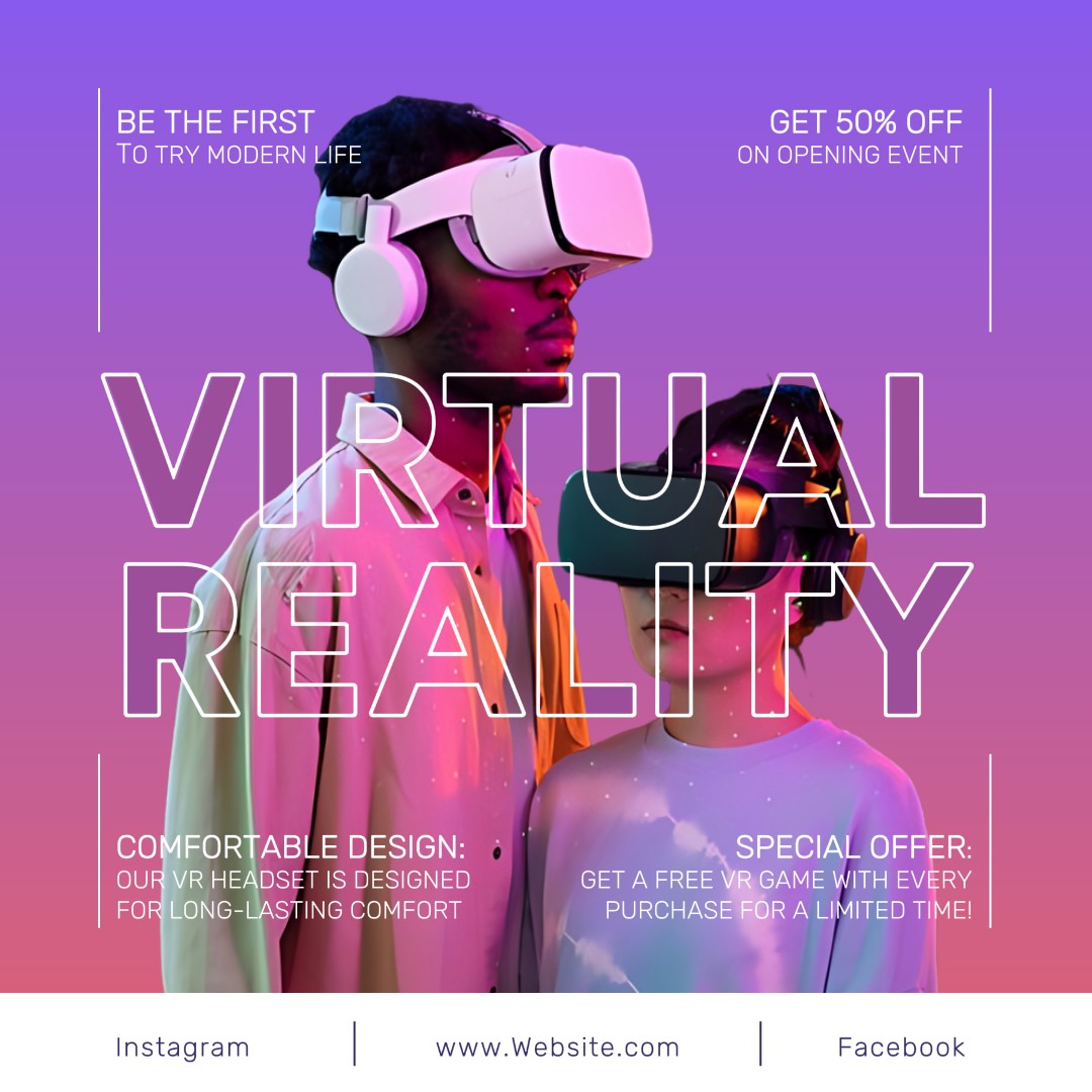 Virtual Reality Sales Promotion Instagram post modern Pallete