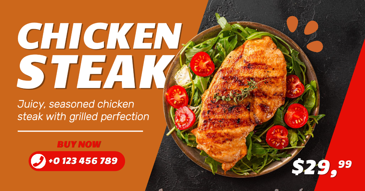 Iklan Facebook Promosi Makanan Steak Ayam