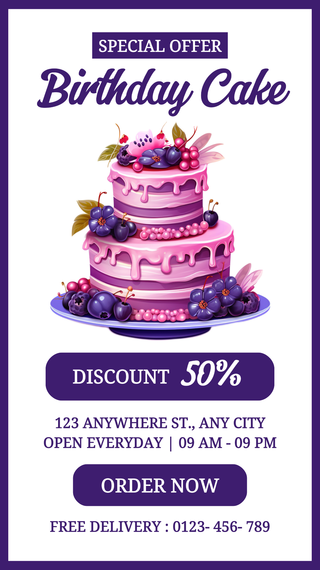 Gâteau d'anniversaire Promotion alimentaire Histoire Instagram