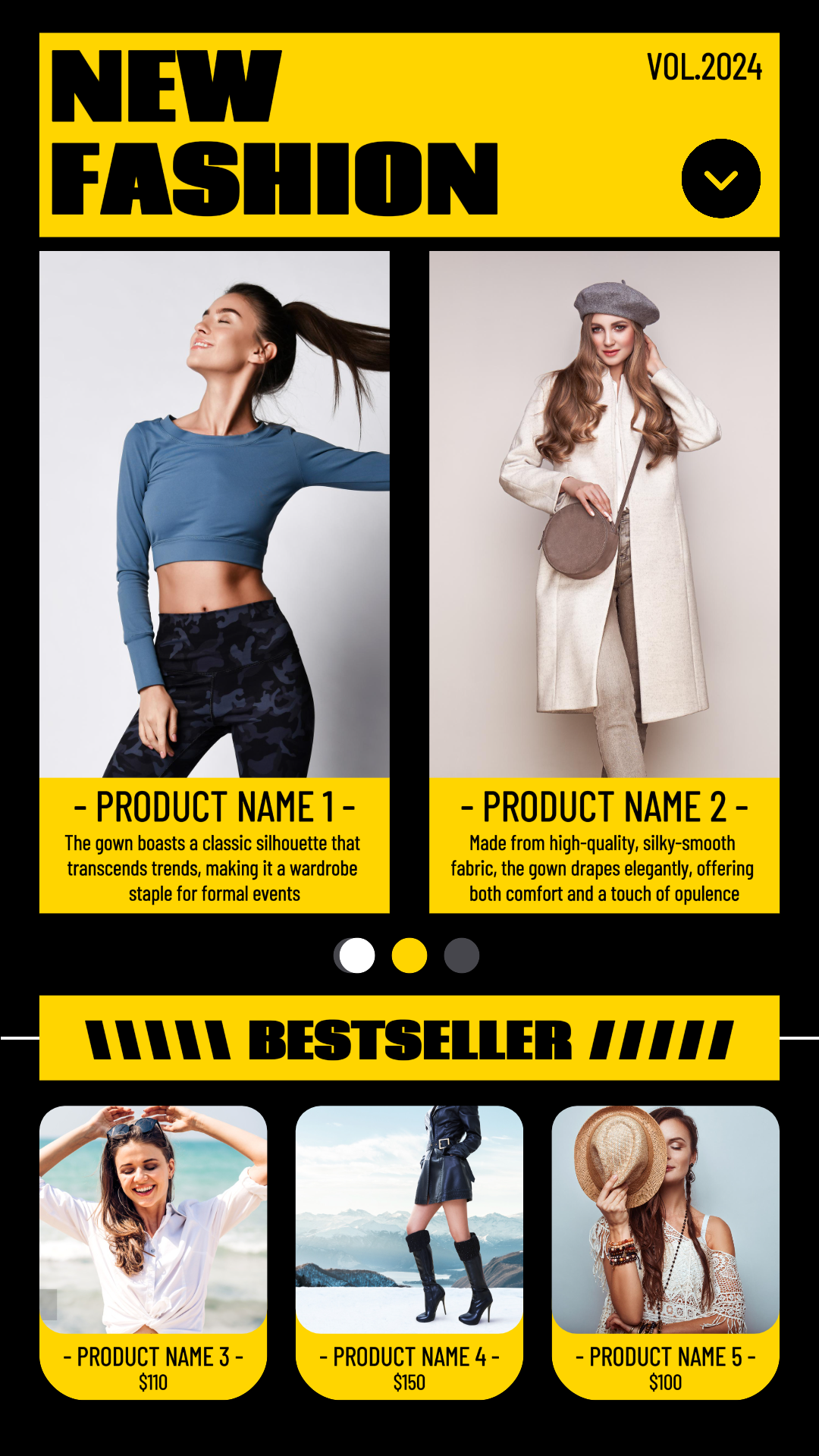 Tendencia de promoción de moda de productos