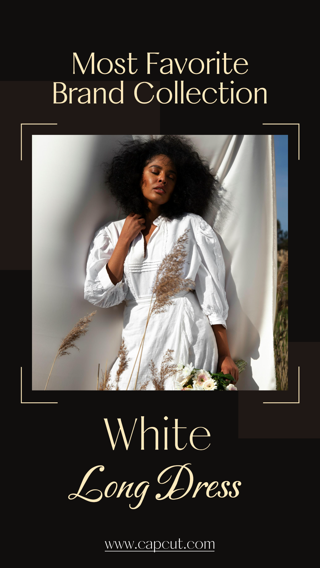 Clothing and shoes - Marketing Poster Instagram Story White Long Dress