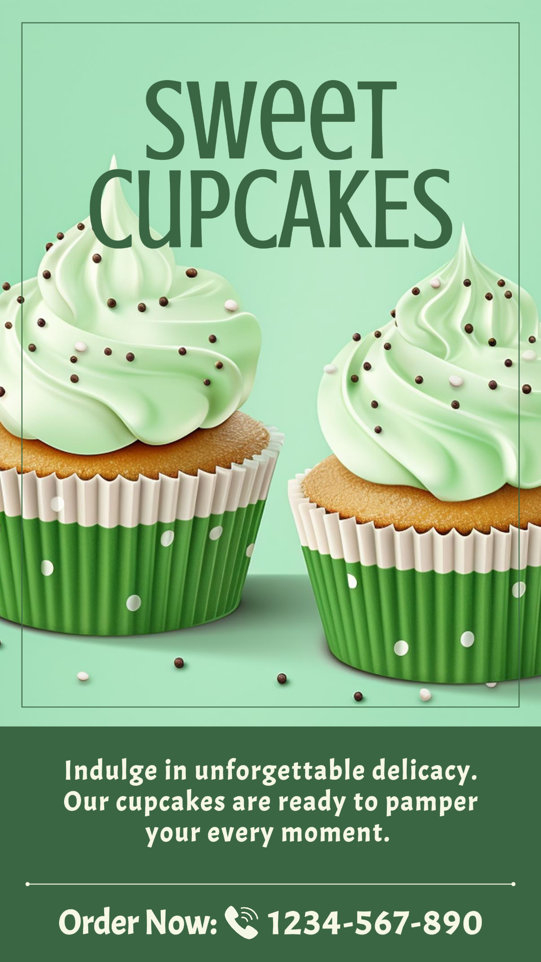 Food Marketing Poster Promotion Sweet Cupcakes Instagram Story