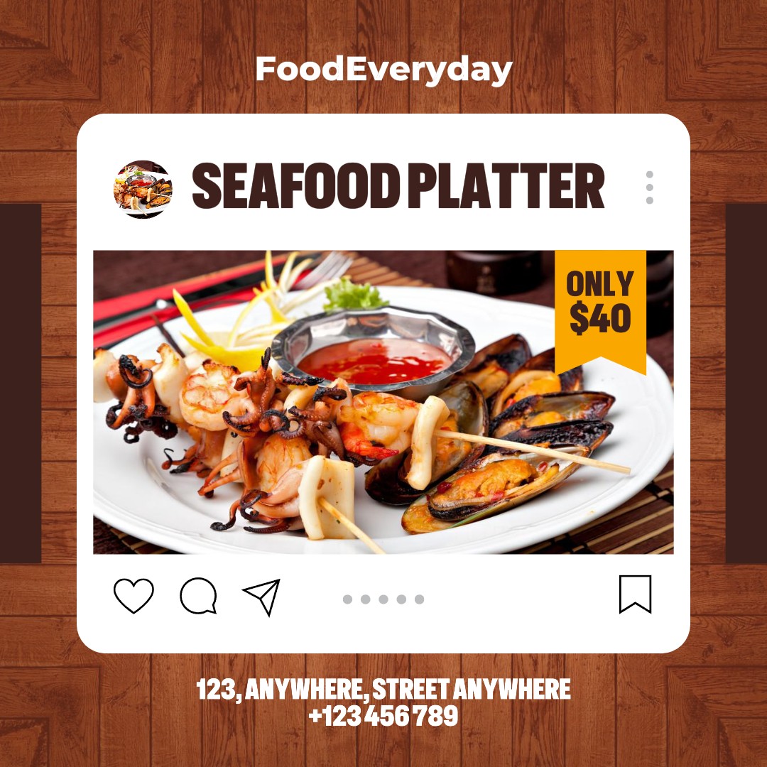 Bandeja de mariscos Publicación de Instagram